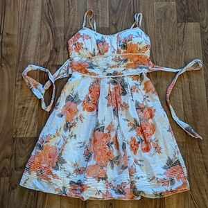 Floral Pleated Empire Waist Dress